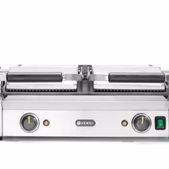 Grill de contact - modèle double,  ,  dessus rainuré et... - restauration professionnel, vue détaillée