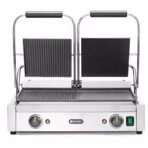Grill de contact - modèle double,  ,  moitié lisse,  mo... - équipement professionnel de qualité