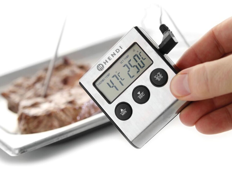Thermomètre/minuteur pour rôtir - équipement professionnel, vue détaillée