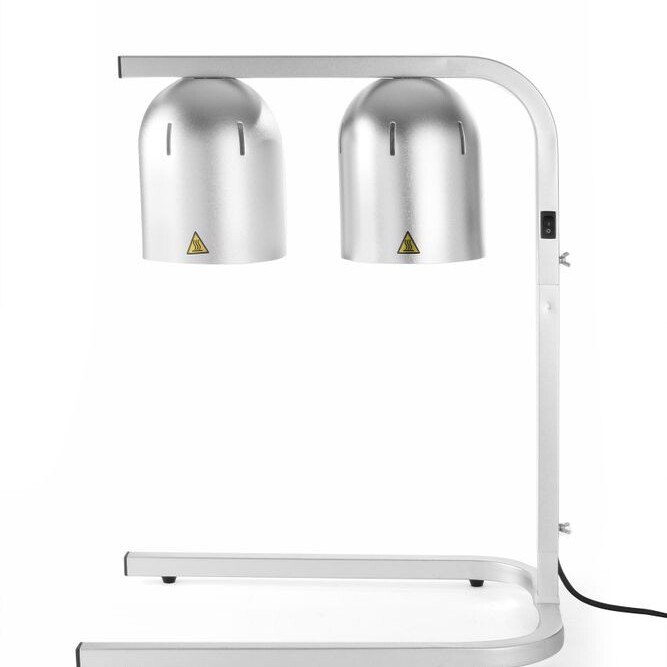 Portique chauffe-plat avec 2 lampes infrarouges,  ,  Argent - équipement professionnel de qualité