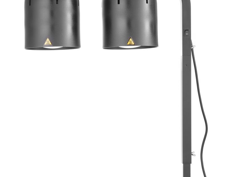 Portique chauffe-plat avec 2 lampes infrarouges,  ,  Noir - équipement professionnel de qualité