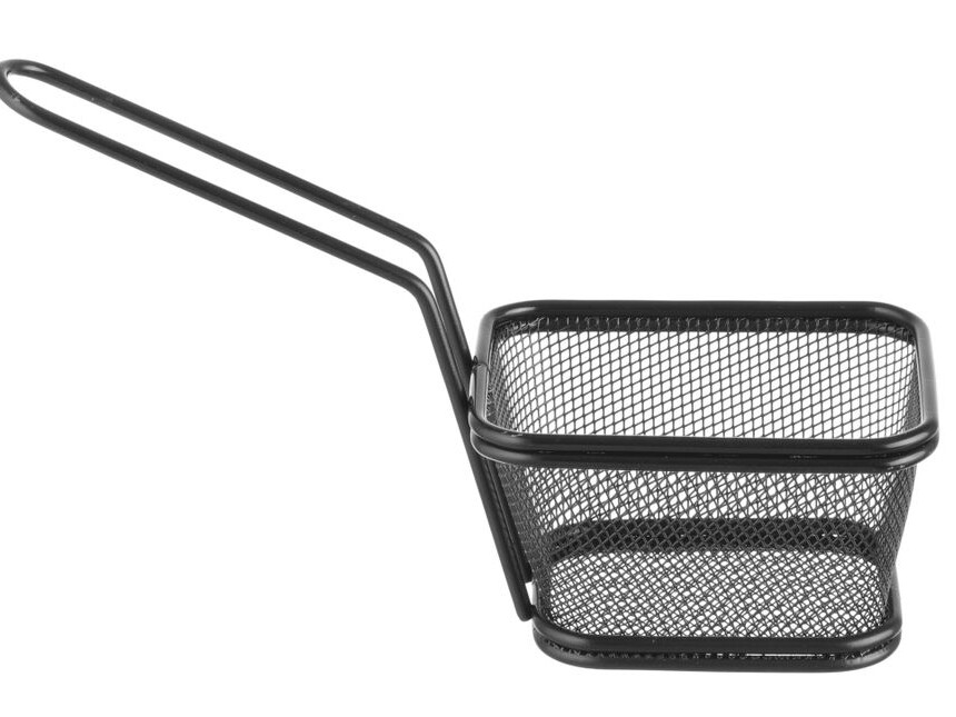 Paniers à frites miniatures empilables noirs - cuisine professionnel de qualité