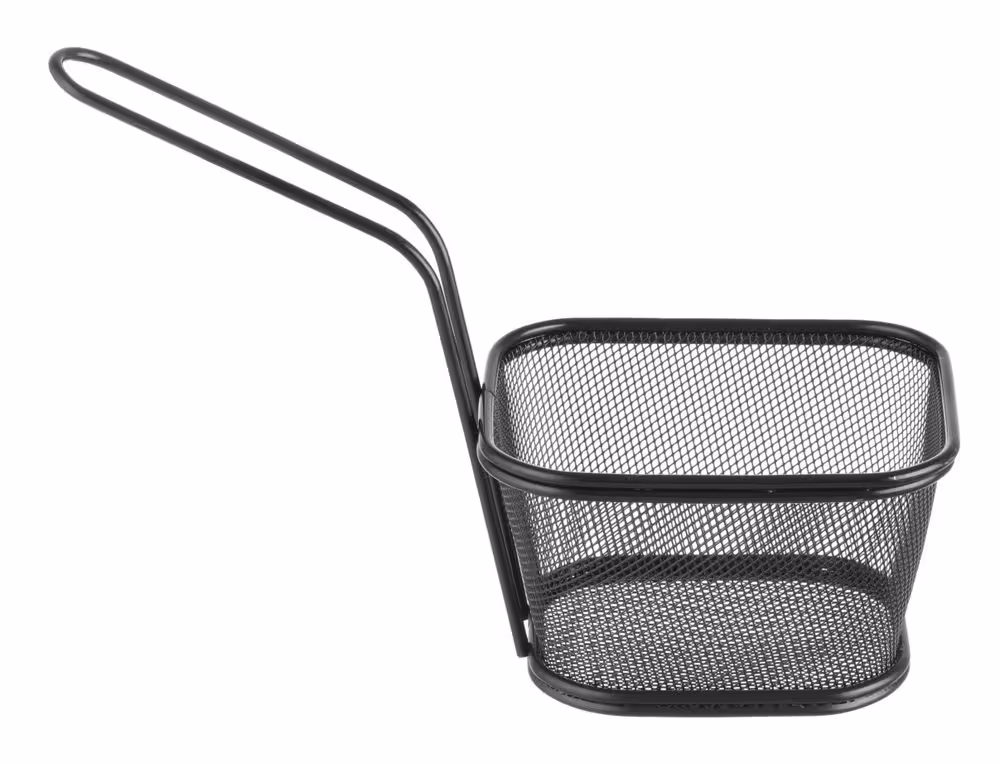 Paniers à frites miniatures empilables noirs - cuisine professionnel de qualité