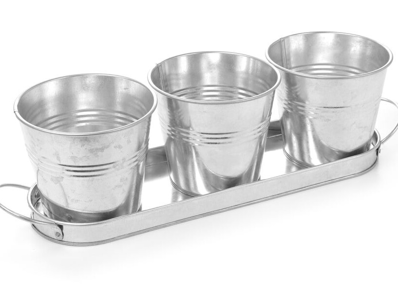 3 seaux avec plateau - restauration professionnel de qualité