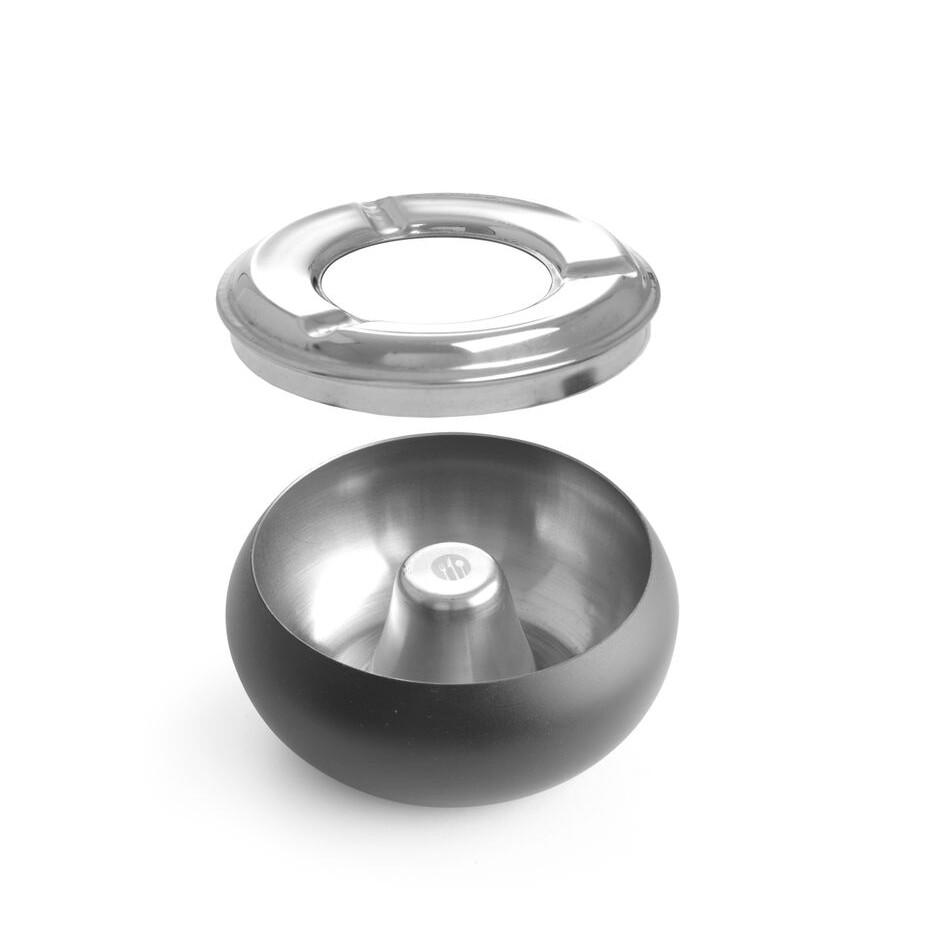 Cendrier de terrasse noir,  ,  ⌀105x(H)58mm - cuisine professionnel de qualité