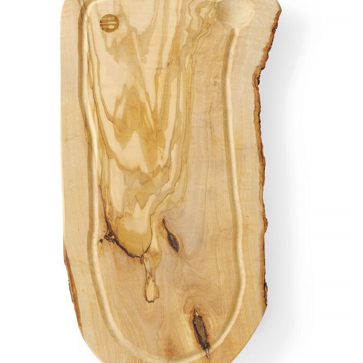Planche à découper avec rigole en bois d'olivier - cuisine professionnel de qualité