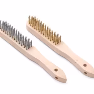 Set de brosses avec brins en laiton et en inox - 2 pièce... - cuisine professionnel de qualité