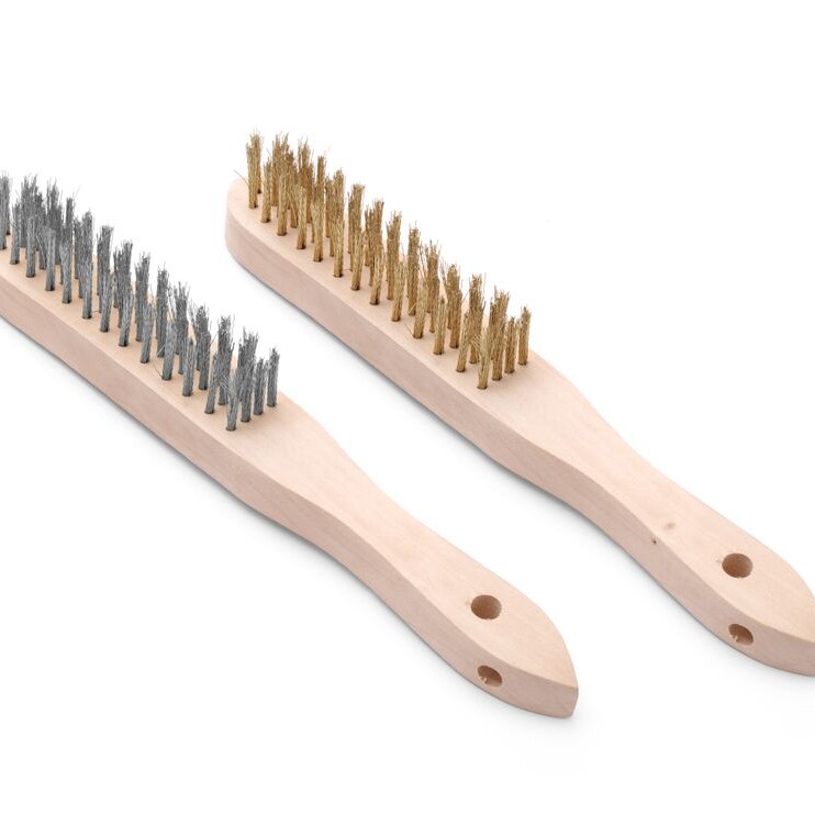 Set de brosses avec brins en laiton et en inox - 2 pièce... - cuisine professionnel de qualité