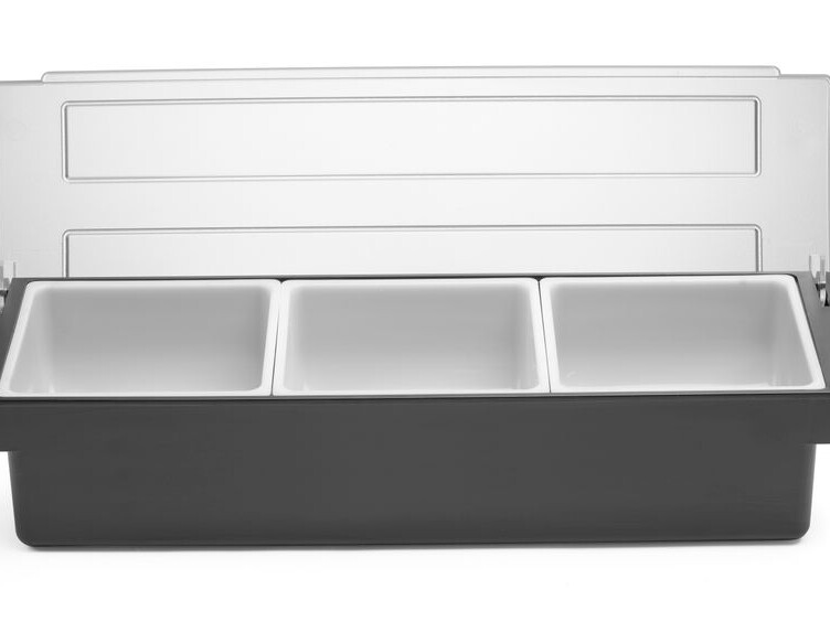 Boîte à ingrédients - 3 bacs,  BarUp,  Noir - cuisine professionnel de qualité