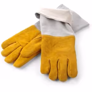 Gants barbecue en cuir résistants à la chaleur - 2 piè... - cuisine professionnel de qualité