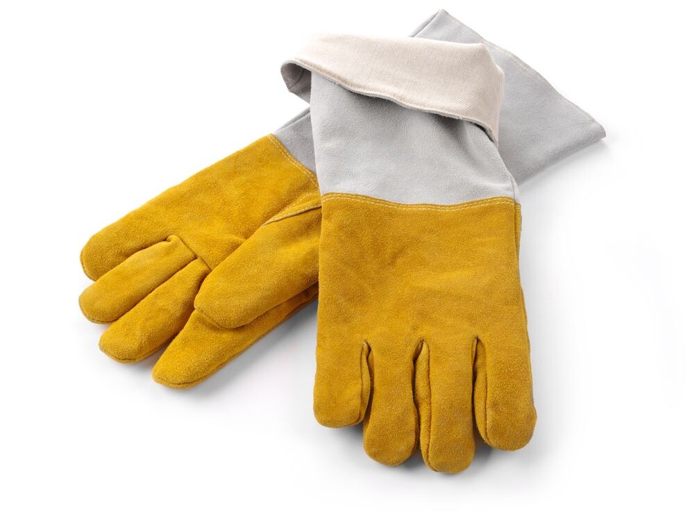 Gants barbecue en cuir résistants à la chaleur - 2 piè... - cuisine professionnel de qualité