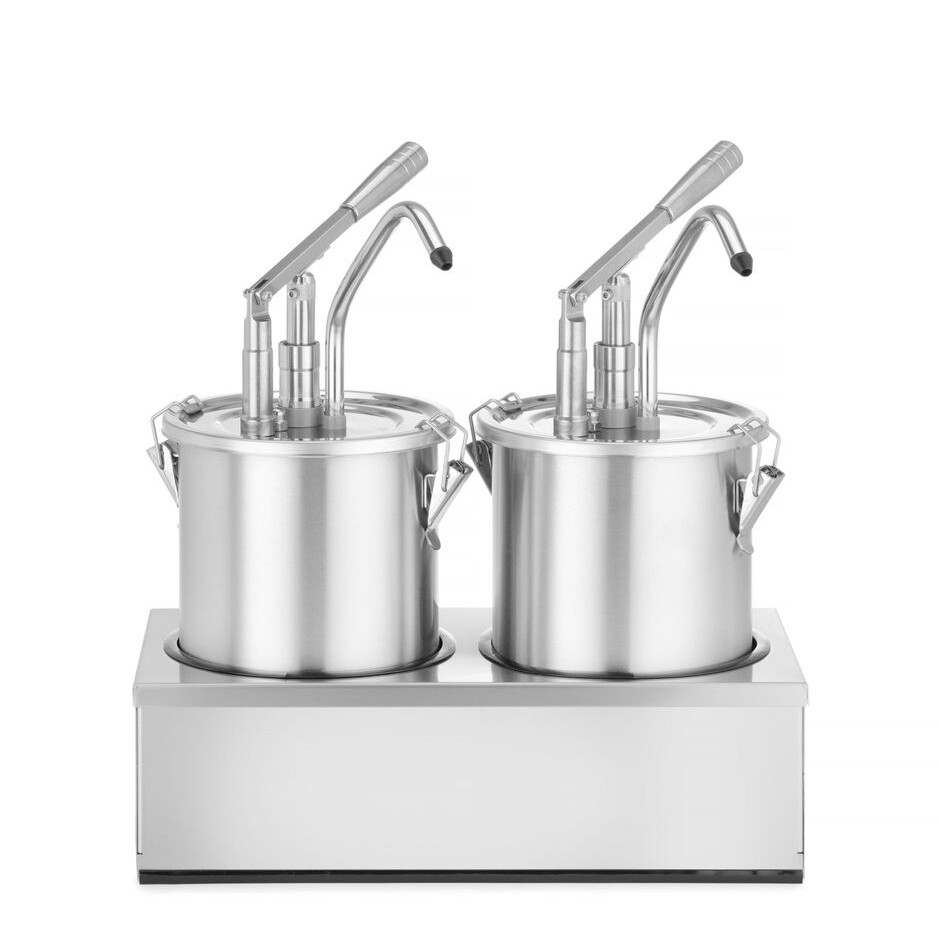 Set : 2 distributeurs de sauce en acier inoxydable avec p... - cuisine professionnel de qualité