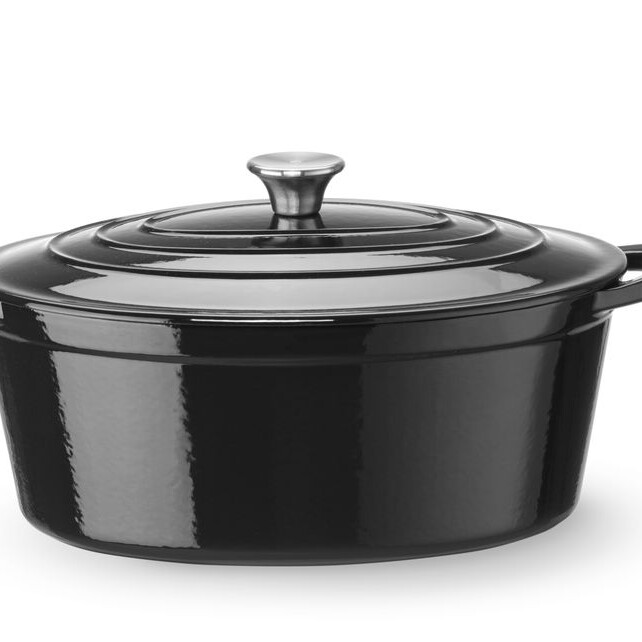 Cocotte en fonte émaillée,  ,  6,  Noir - cuisine professionnel de qualité