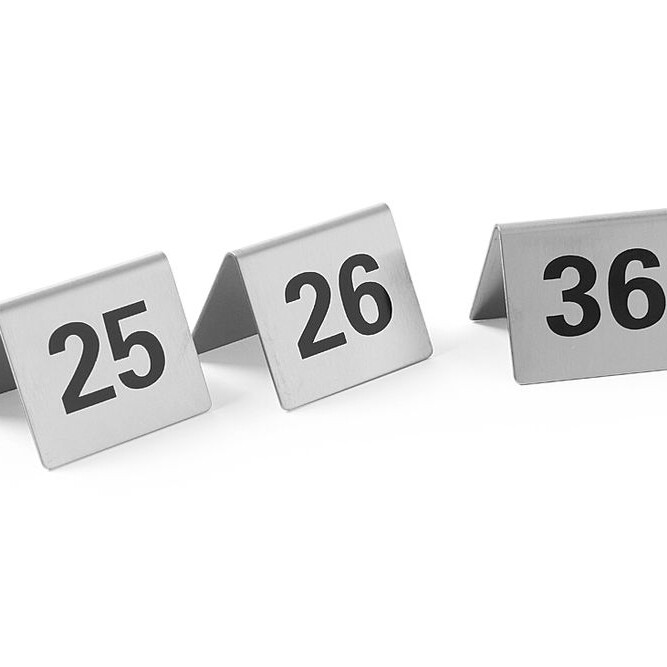 Chevalets de table numérotés,  ,  Numéros 25-36 - cuisine professionnel de qualité