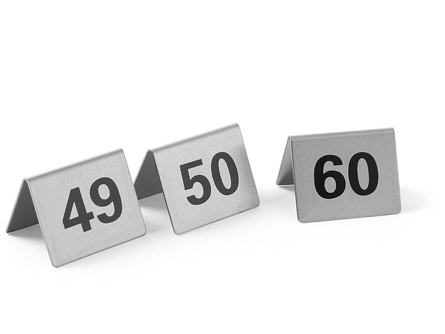 Chevalets de table numérotés,  ,  Numéros 49-60 - cuisine professionnel de qualité