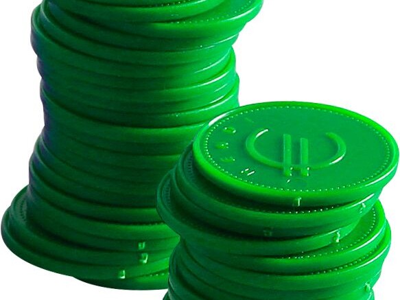 Jetons - 100 pièces,  BarUp,  Vert,  100 u.,  ⌀25mm - cuisine professionnel de qualité