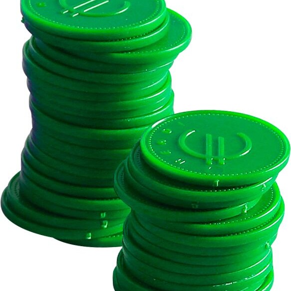 Jetons - 100 pièces,  BarUp,  Vert,  100 u.,  ⌀25mm - cuisine professionnel de qualité