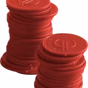 Jetons - 100 pièces,  BarUp,  Rouge,  100 u.,  ⌀25mm - cuisine professionnel de qualité