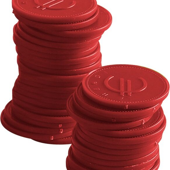 Jetons - 100 pièces,  BarUp,  Rouge,  100 u.,  ⌀25mm - cuisine professionnel de qualité
