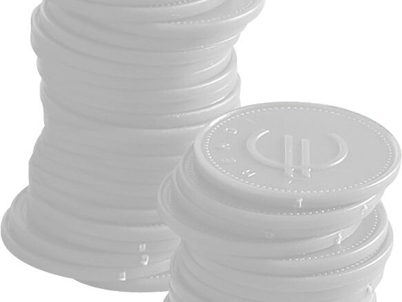 Jetons - 100 pièces,  BarUp,  Blanc,  100 u.,  ⌀25mm - équipement professionnel de qualité