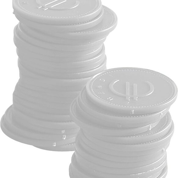 Jetons - 100 pièces,  BarUp,  Blanc,  100 u.,  ⌀25mm - équipement professionnel de qualité