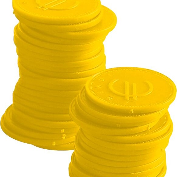 Jetons - 100 pièces,  BarUp,  Jaune,  100 u.,  ⌀25mm - cuisine professionnel de qualité