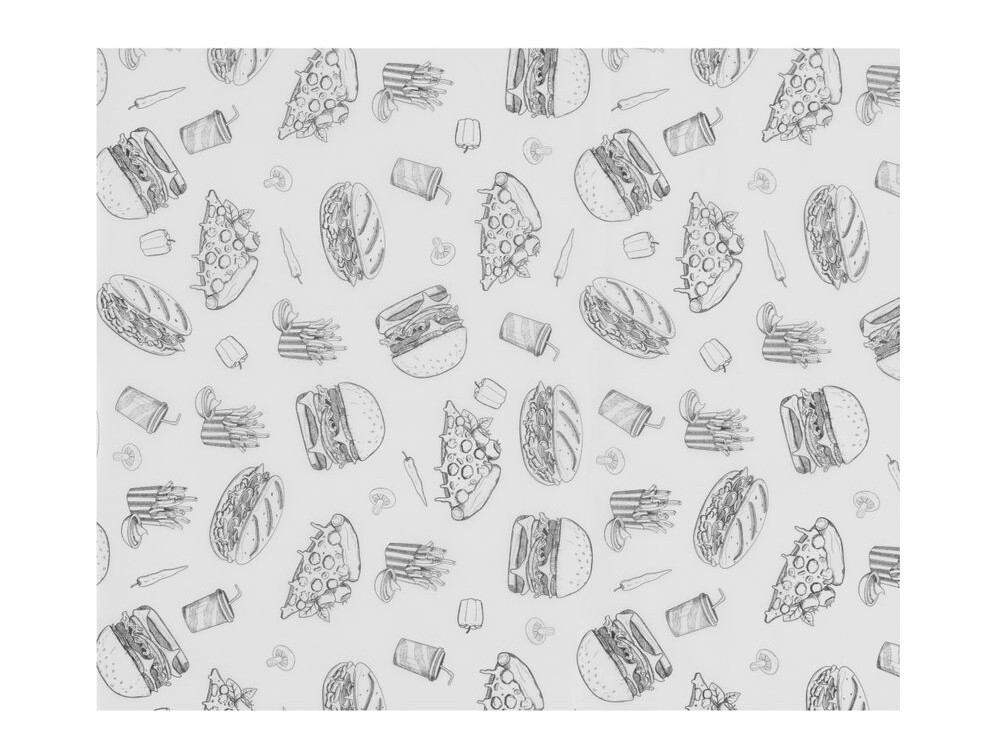 Papier ingraissable,  ,  Motif illustration fast-food,  5... - restauration professionnel de qualité