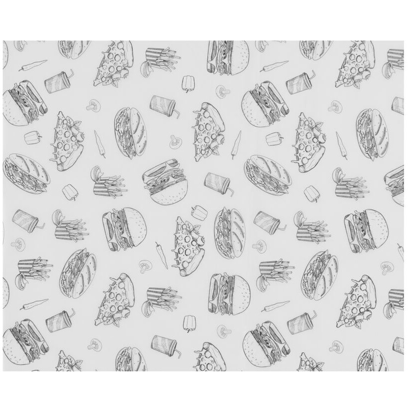 Papier ingraissable,  ,  Motif illustration fast-food,  5... - restauration professionnel de qualité