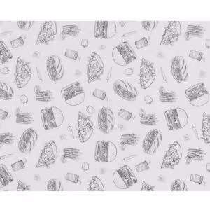 Papier ingraissable,  ,  Motif illustration fast-food,  5... - cuisine professionnel de qualité