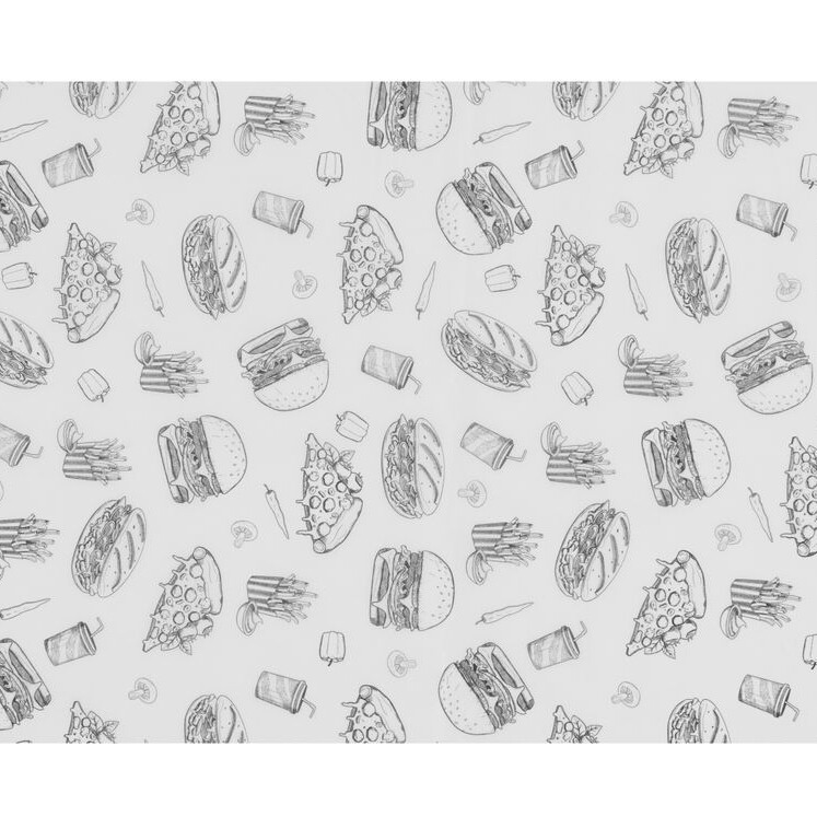Papier ingraissable,  ,  Motif illustration fast-food,  5... - cuisine professionnel de qualité