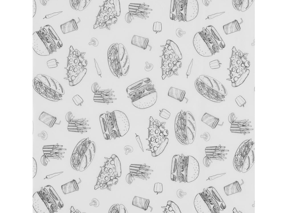 Papier ingraissable, , Motif illustration fast food, 5... - cuisine professionnel de qualité