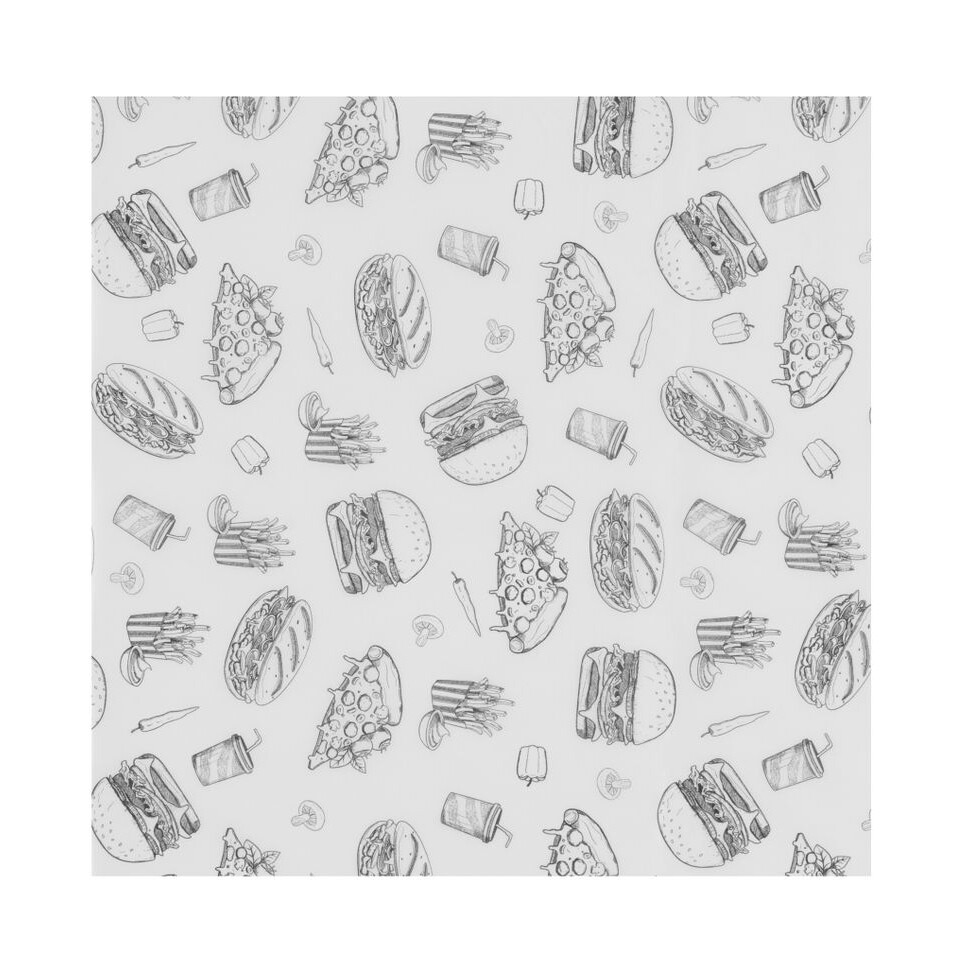Papier ingraissable,  ,  Motif illustration fast food,  5... - cuisine professionnel de qualité