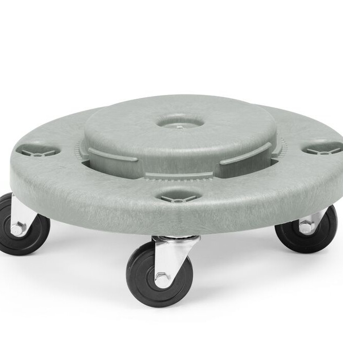 Trolley pour poubelle ronde,  AmerBox,  s’installe sur ... - équipement professionnel de qualité