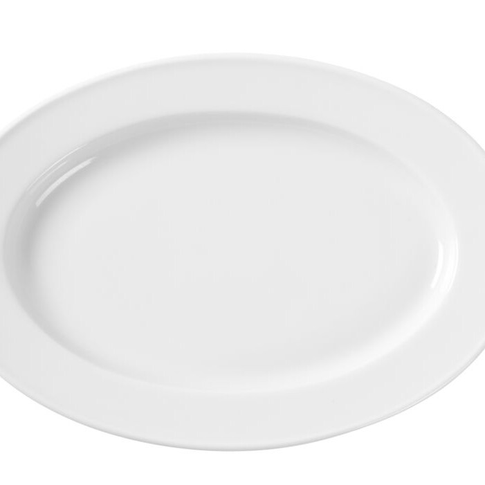 Plat ovale,  ,  Blanc,  290x200mm - cuisine professionnel de qualité