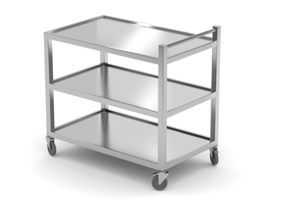 Chariot de service avec 3 étagères – soudé - équipement professionnel de qualité
