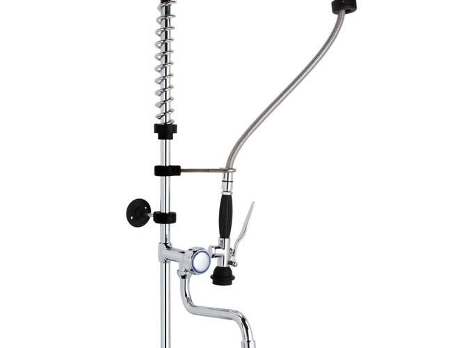 Robinet avec douchette,  montage mural - cuisine professionnel de qualité