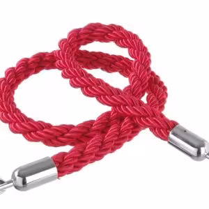 Cordes pour poteau d'accueil,  ,  rouge avec crochet chro... - équipement professionnel de qualité