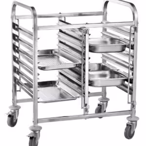 Chariot porte-plateaux double - 12 x 1/1 - cuisine professionnel de qualité