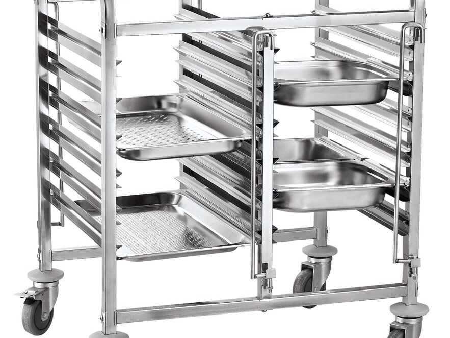 Chariot porte-plateaux double - 12 x 1/1 - cuisine professionnel de qualité
