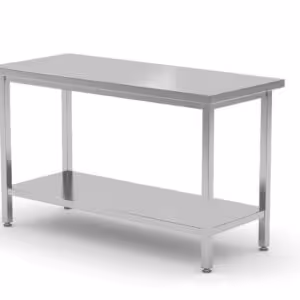 Table centrale avec étagère – vissée,  profondeur 60... - cuisine professionnel de qualité
