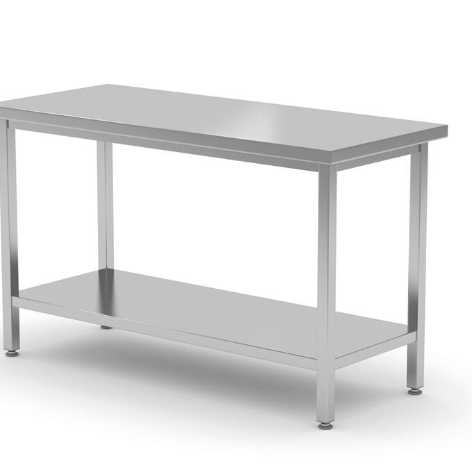 Table centrale avec étagère – vissée,  profondeur 60... - cuisine professionnel de qualité