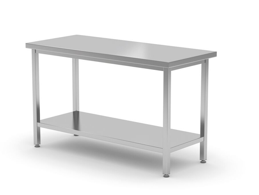 Table centrale avec étagère – vissée,  profondeur 60... - cuisine professionnel de qualité