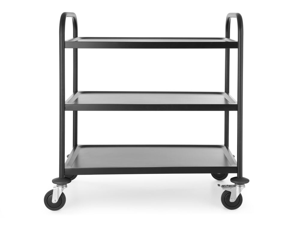 Chariot de service noir mat - équipement professionnel de qualité