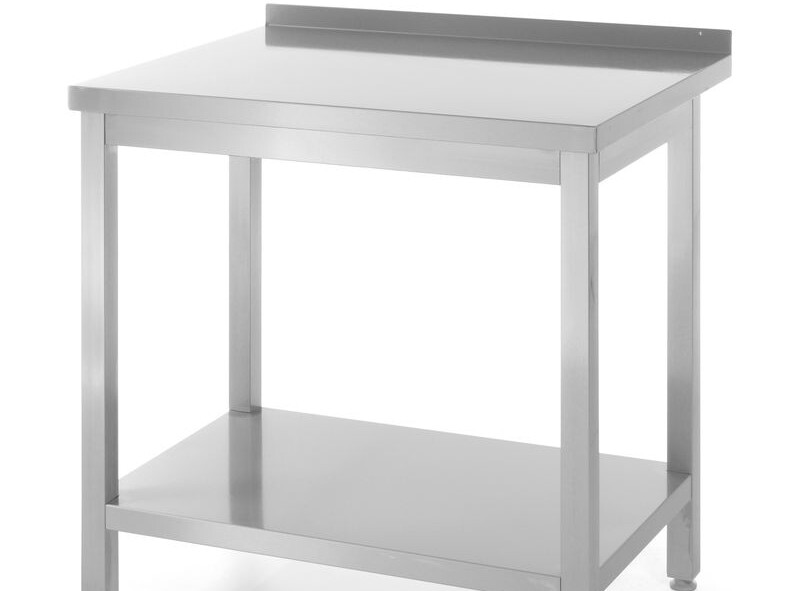 Table murale avec étagère – vissée,  profondeur 600 ... - équipement professionnel de qualité