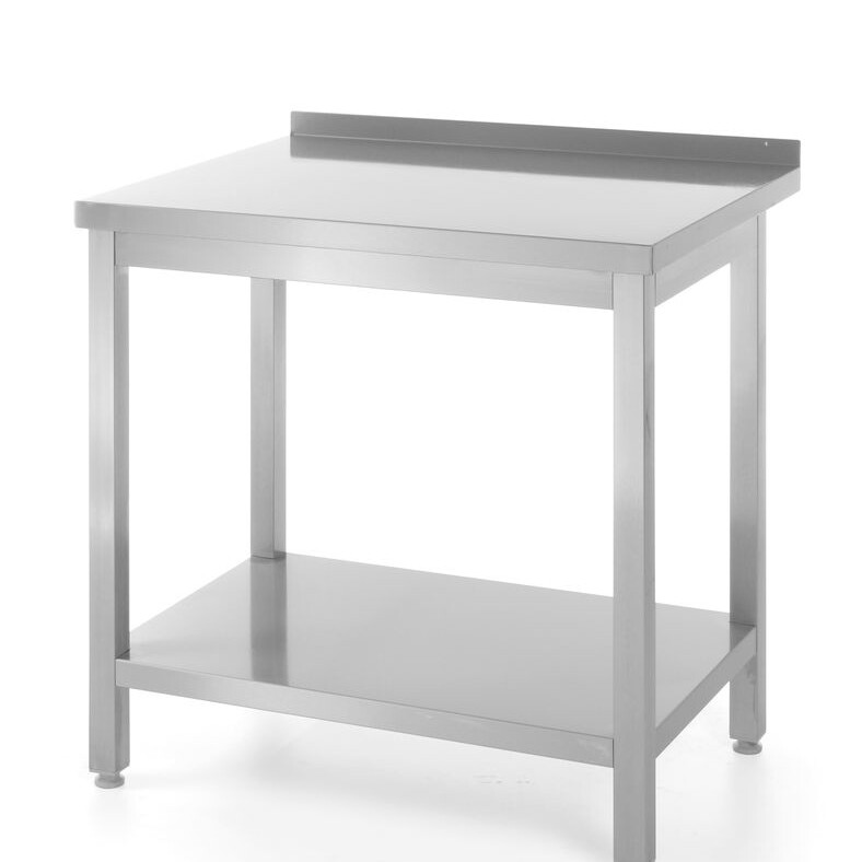 Table murale avec étagère – vissée,  profondeur 600 ... - équipement professionnel de qualité