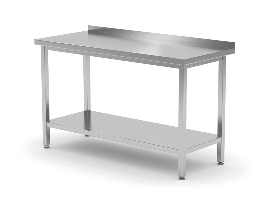 Table murale avec étagère – vissée,  profondeur 600 ... - professionnel professionnel de qualité