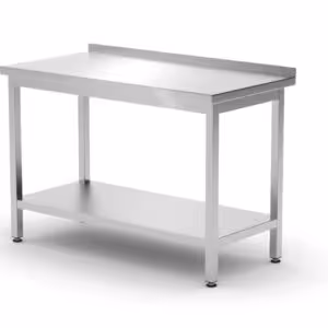 Table murale avec étagère – vissée,  profondeur 600 ... - professionnel professionnel de qualité
