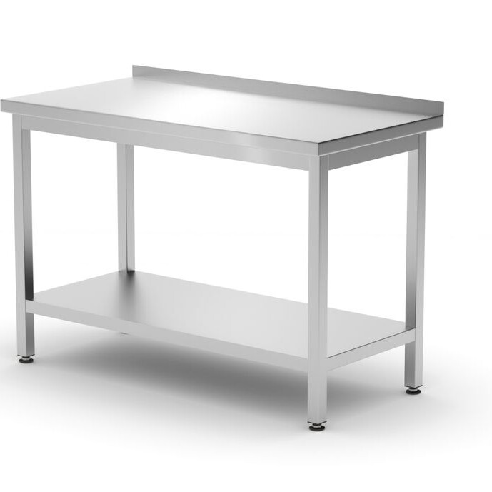 Table murale avec étagère – vissée,  profondeur 600 ... - professionnel professionnel de qualité