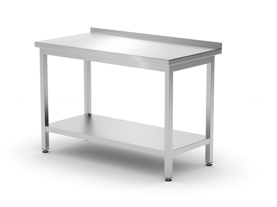 Table murale avec étagère – vissée, profondeur 600 ... - professionnel professionnel de qualité