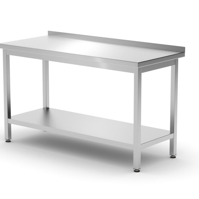 Table murale avec étagère – vissée,  profondeur 600 ... - restauration professionnel de qualité